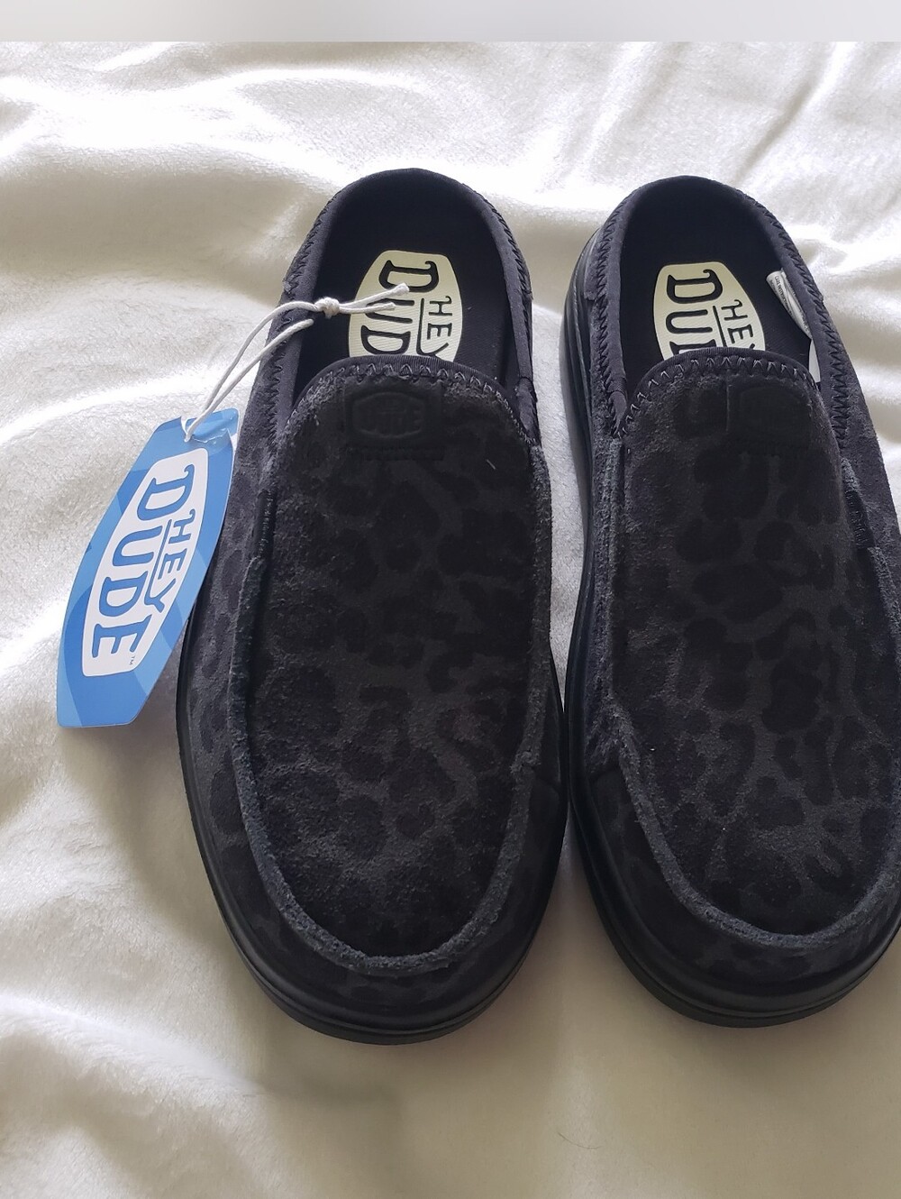 Hey Dude Women's Black Leopard Austin Lift Suede Animal - Picture 3 of 7